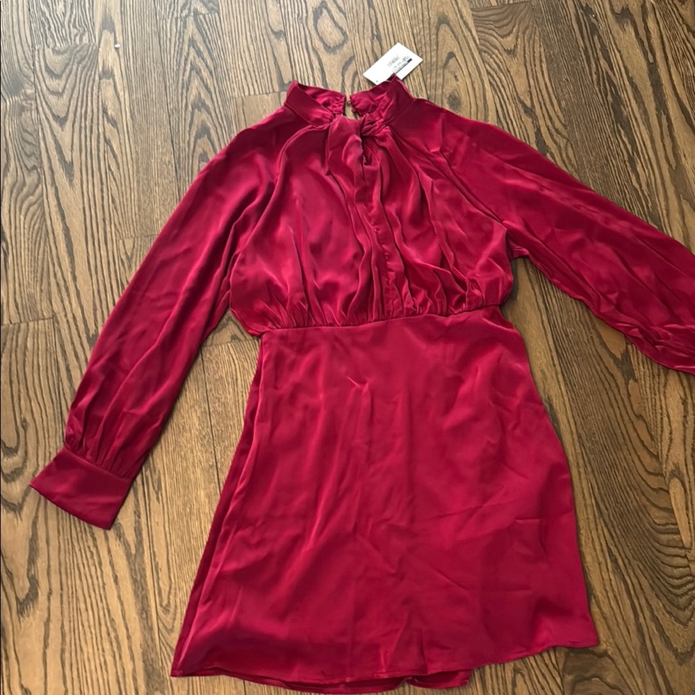Elegant Red Satin Mini Dress